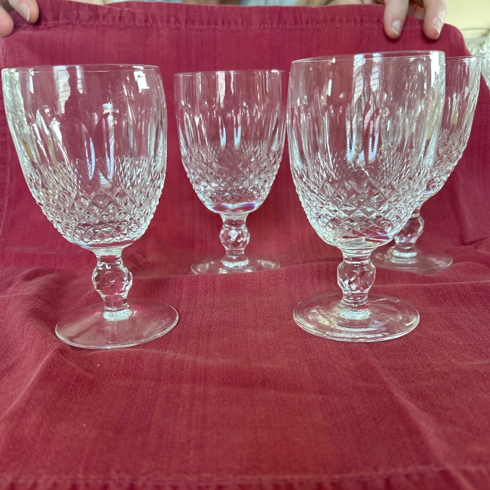 Vintage Waterford Crystal Colleen Short Stem 4 Claret Glasses 5”